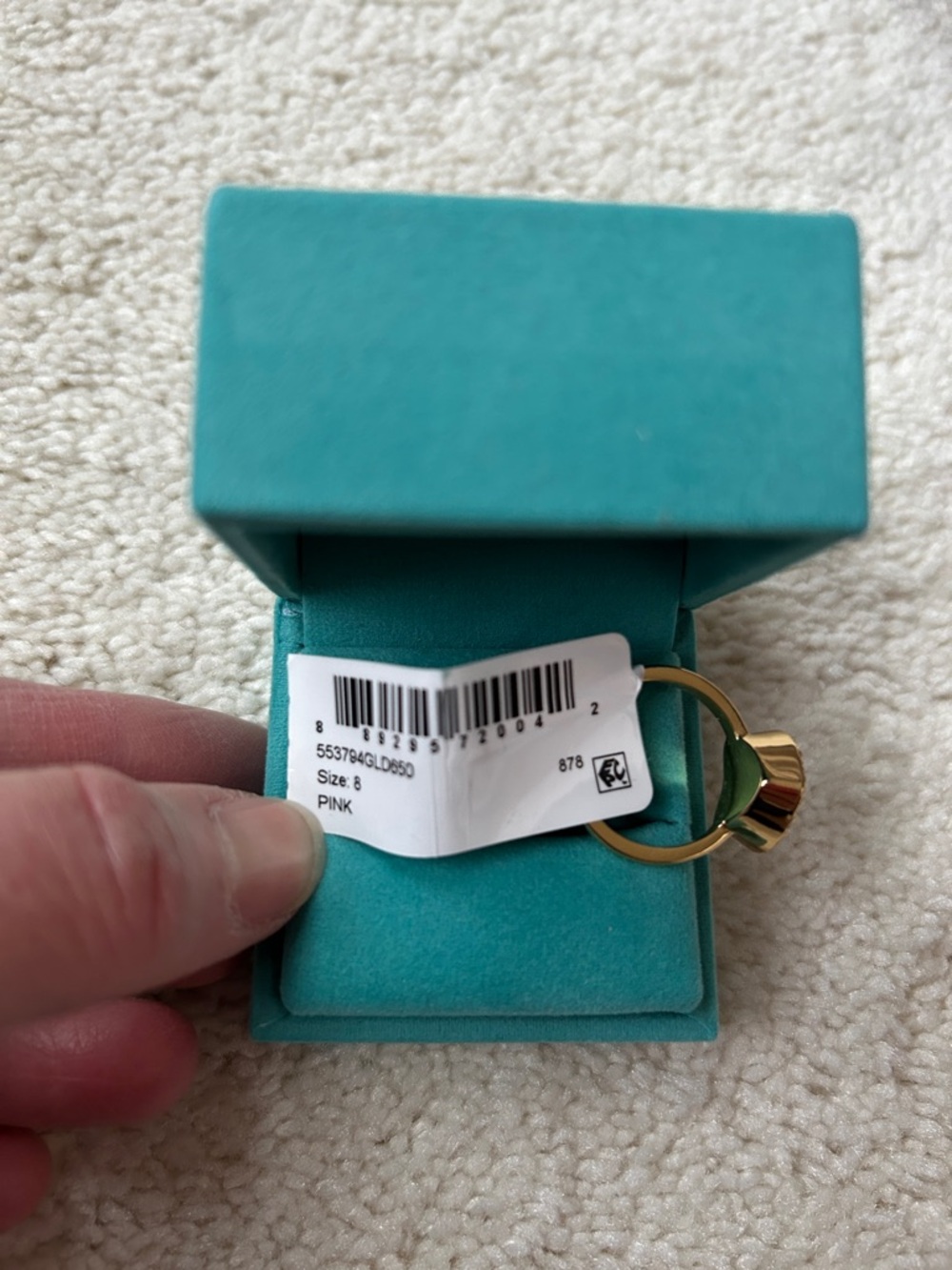 Kurt Geiger London Heart Halo Cocktail Ring NWT Size 8 - Picture 3 of 3